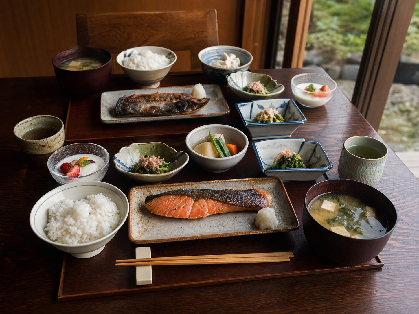 土地の食材を使った朝食